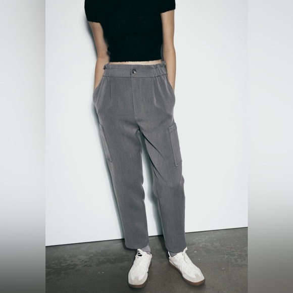 Zara Cropped Cargo Baggy Pants - Picture 2 of 4